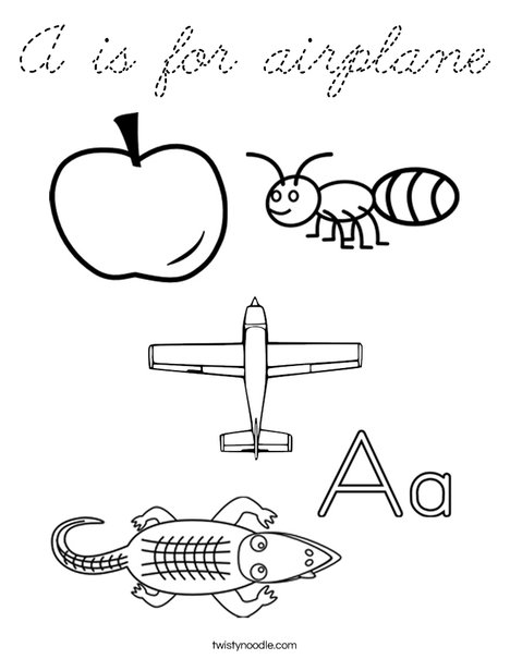 A is for Coloring Page