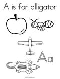 A is for alligator Coloring Page
