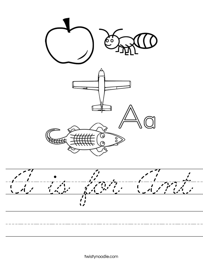 A is for Ant Worksheet