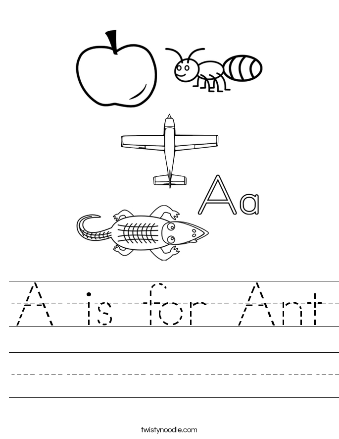 A is for Ant Worksheet