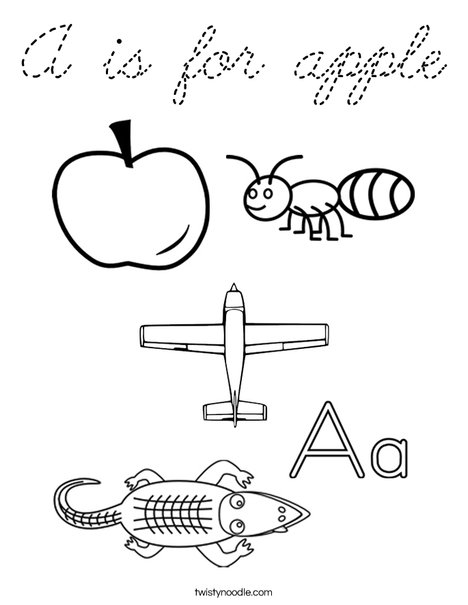 A is for Coloring Page