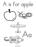 A is for apple Coloring Page