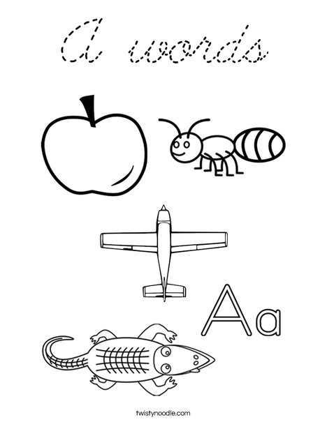 A is for Coloring Page