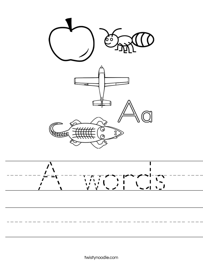 A words Worksheet