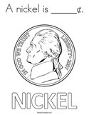 A nickel is _____¢ Coloring Page