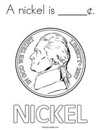 A nickel is _____¢ Coloring Page
