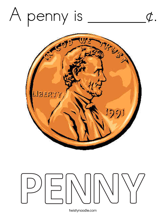 A penny is _______¢. Coloring Page