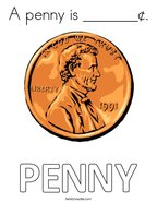 A penny is _______¢ Coloring Page