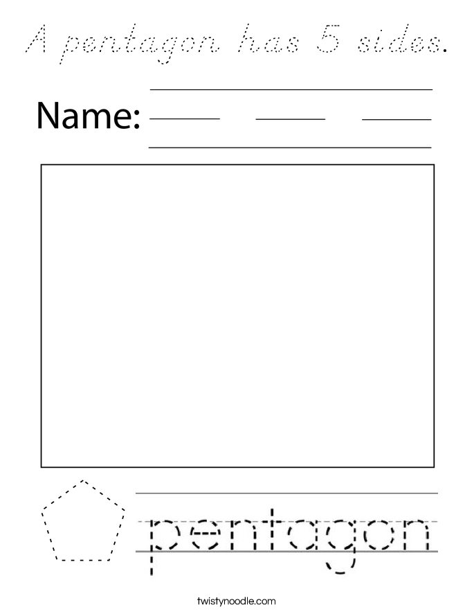 A pentagon has 5 sides. Coloring Page