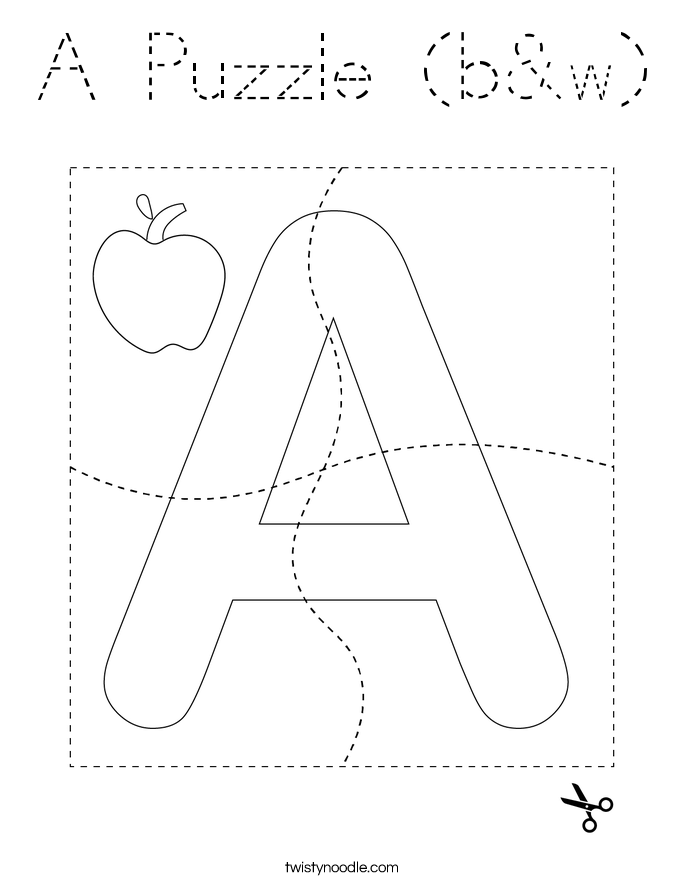 A Puzzle (b&w) Coloring Page