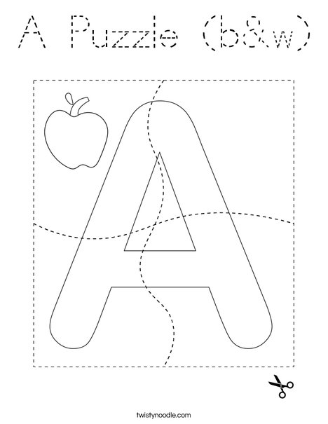 A Puzzle (b&w) Coloring Page