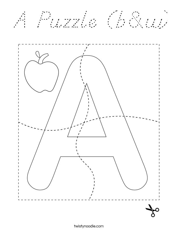 A Puzzle (b&w) Coloring Page