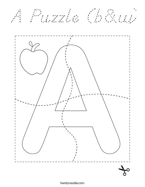 A Puzzle (b&w) Coloring Page