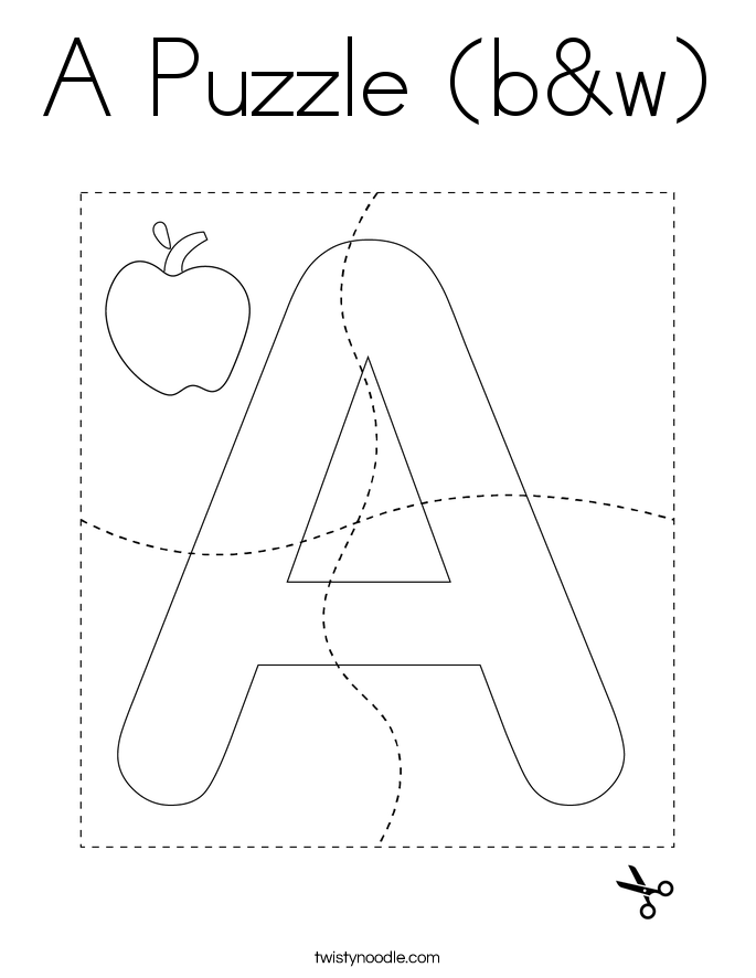 A Puzzle (b&w) Coloring Page