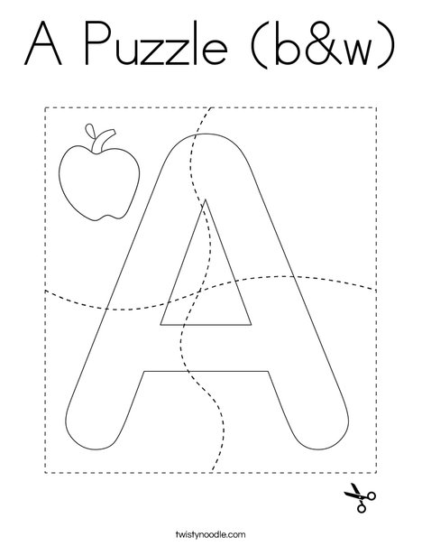 A Puzzle (b&w) Coloring Page