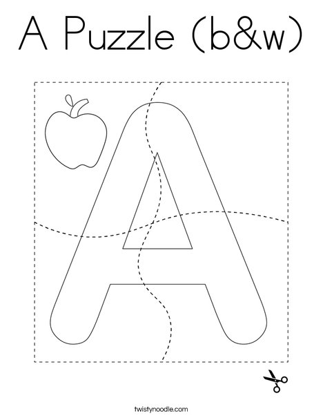 A Puzzle (b&w) Coloring Page