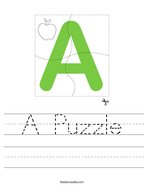 printable worksheet letter a A Puzzle Handwriting Sheet