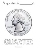 A quarter is ________¢ Coloring Page