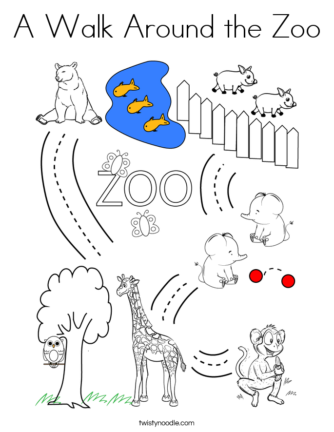A Walk Around the Zoo Coloring Page