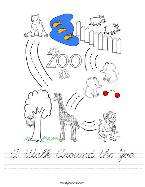 A Walk Around the Zoo Worksheet