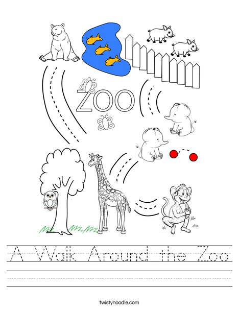 a walk around the zoo worksheet twisty noodle