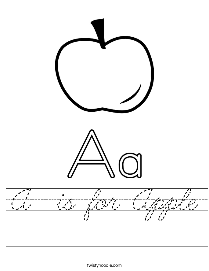 A  is for Apple Worksheet