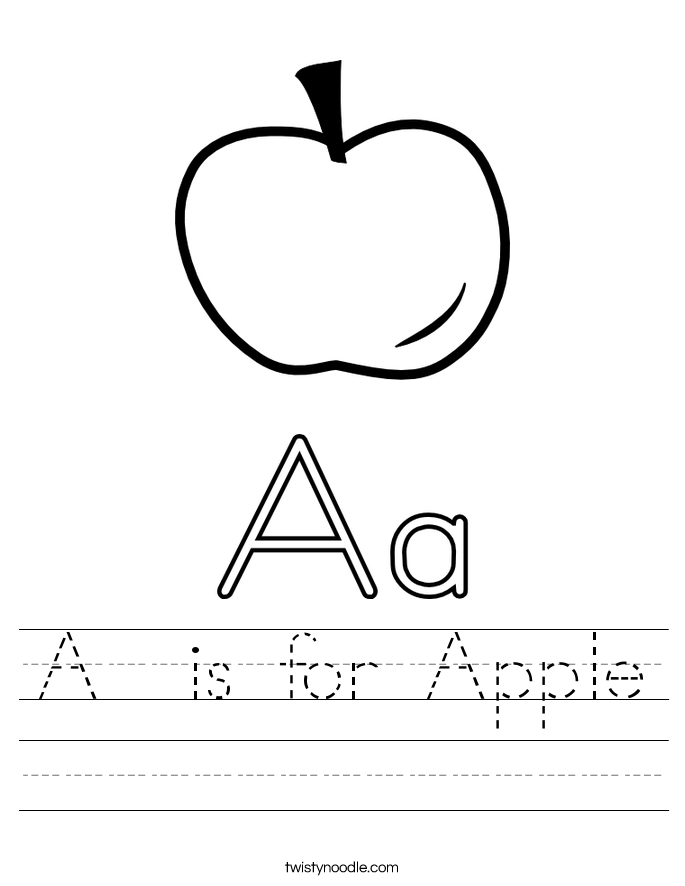 A  is for Apple Worksheet