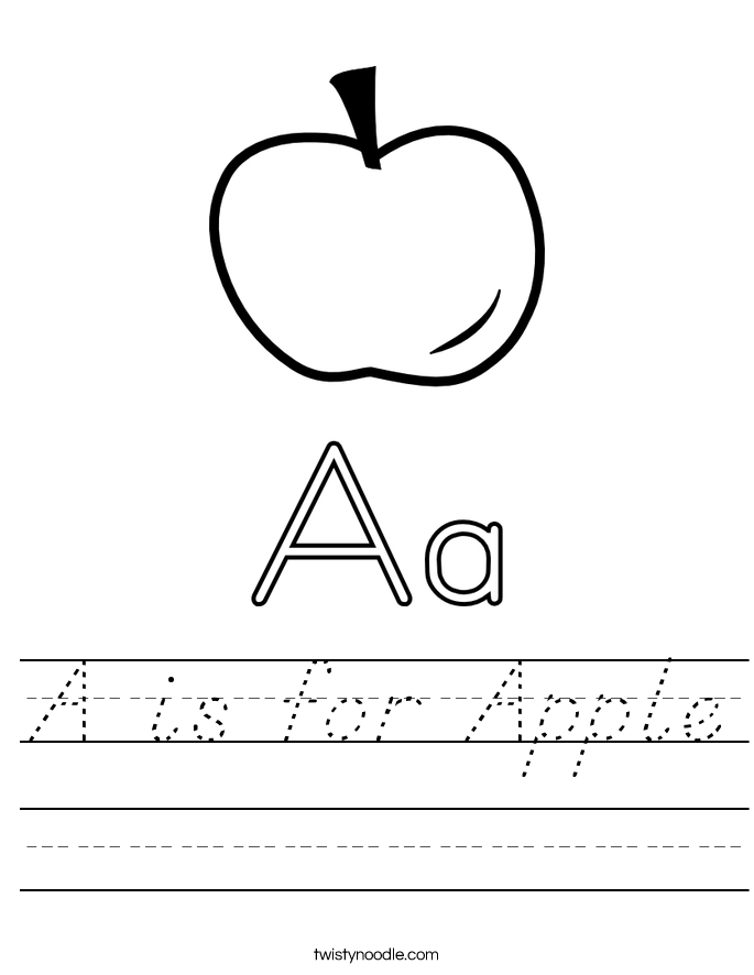 A is for Apple Worksheet