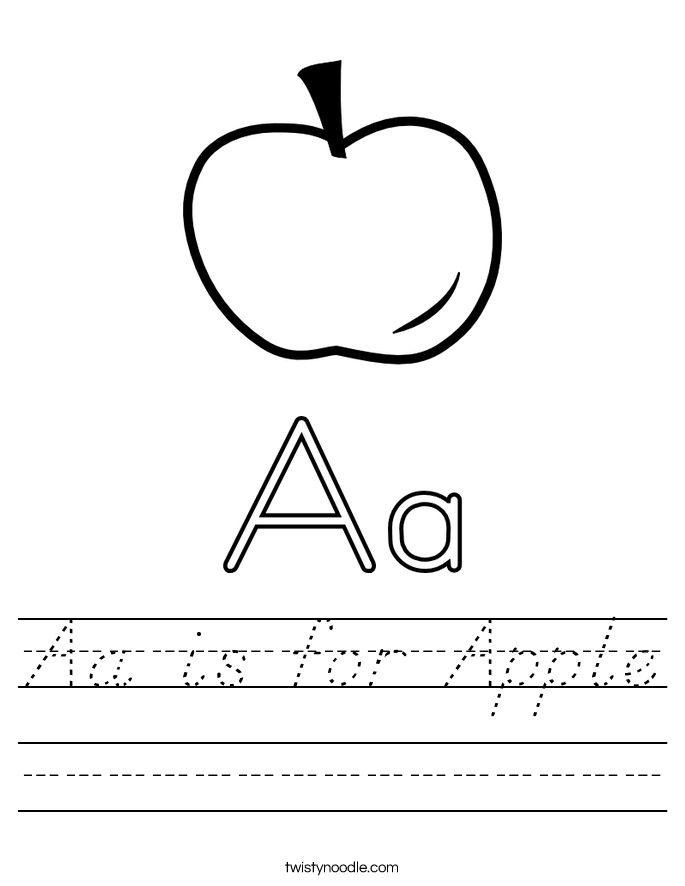 Aa is for Apple Worksheet