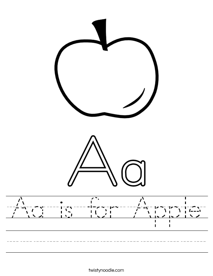 Aa is for Apple Worksheet