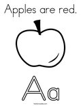 Apples are red. Coloring Page