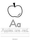 Apples are red. Worksheet