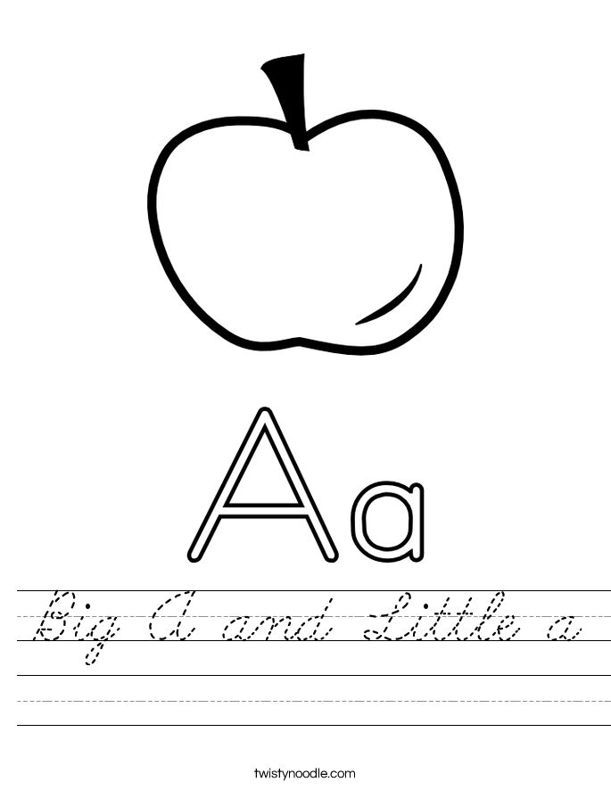 Big A and Little a Worksheet