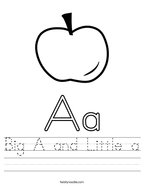 printable worksheet letter a Big A and Little a Handwriting Sheet