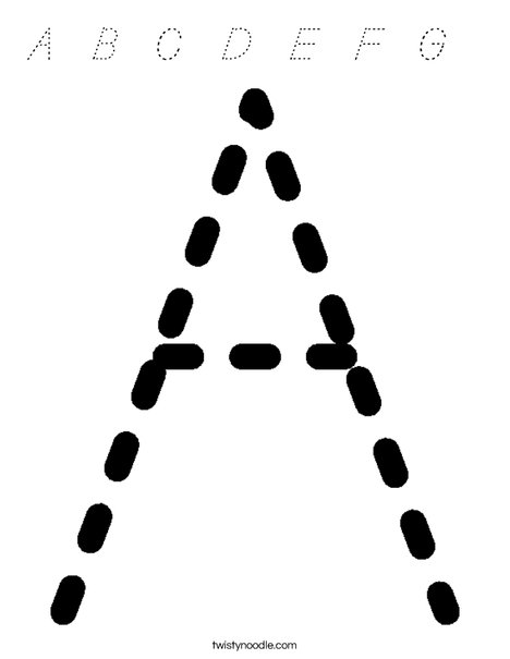 Tracing Letter A Coloring Page
