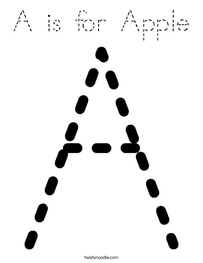 A is for Apple Coloring Page
