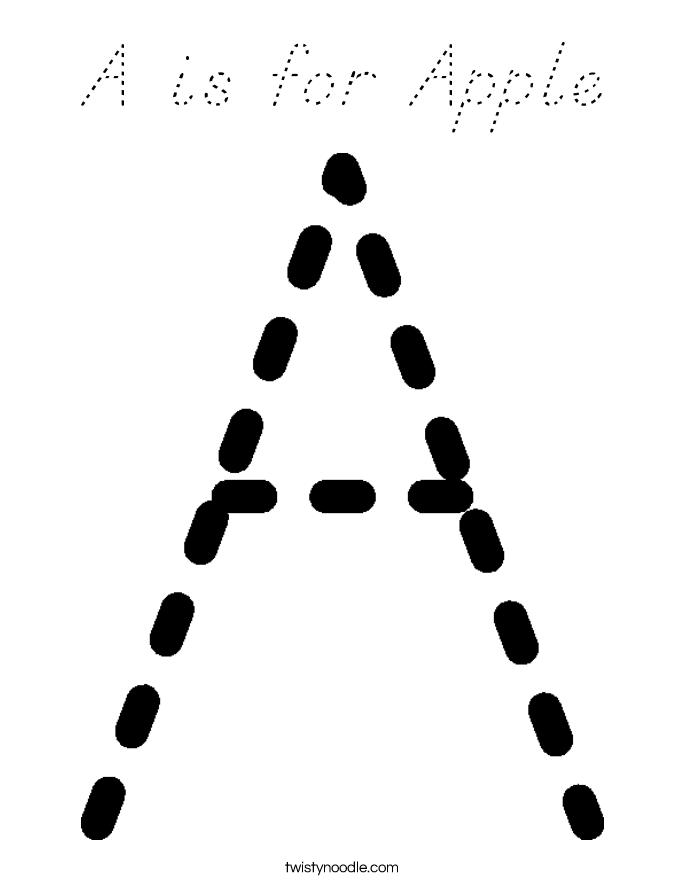 A is for Apple Coloring Page