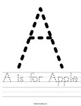 A is for Apple Worksheet