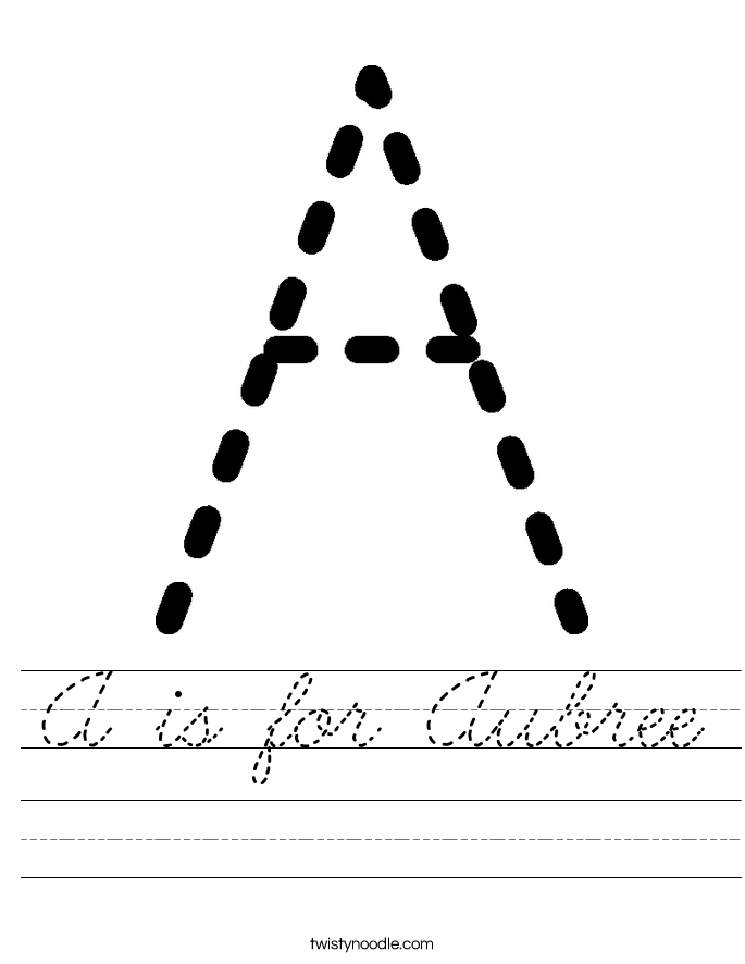 A is for Aubree Worksheet