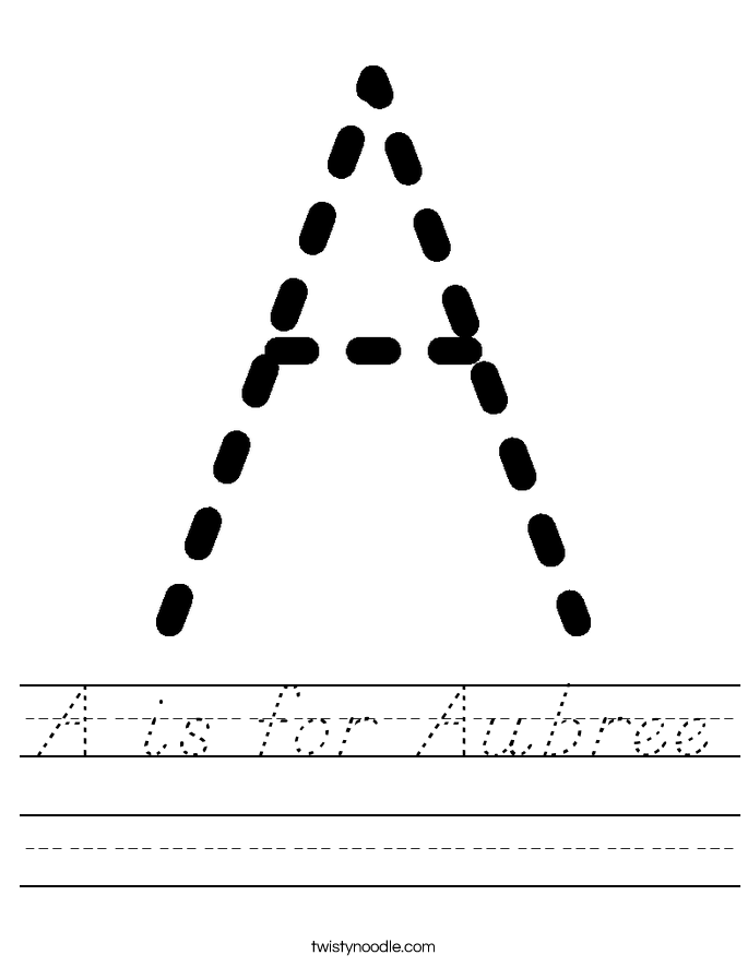 A is for Aubree Worksheet