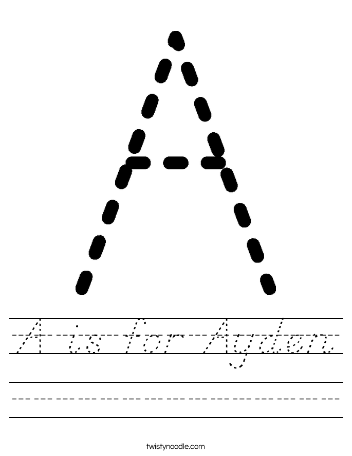 A is for Ayden Worksheet