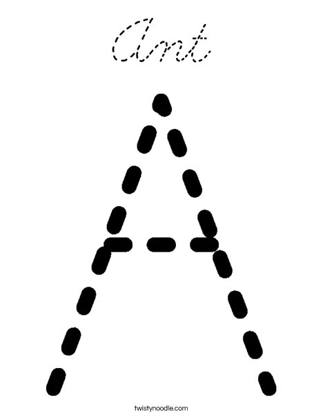 Tracing Letter A Coloring Page