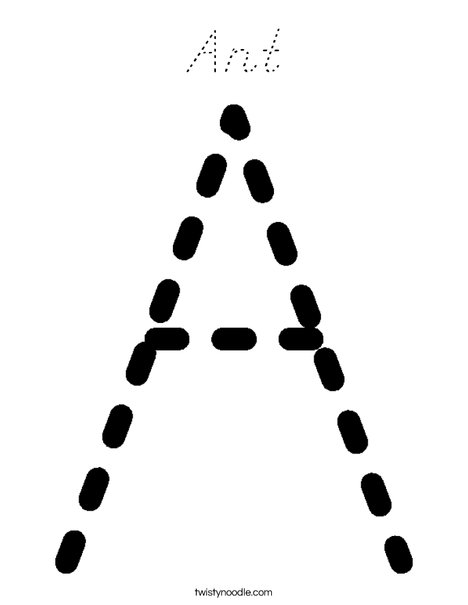 Tracing Letter A Coloring Page