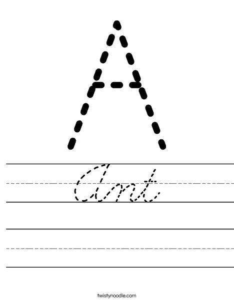 Tracing Letter A Worksheet