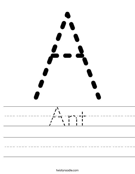 Tracing Letter A Worksheet