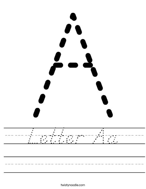 Tracing Letter A Worksheet