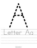 Letter Aa Worksheet