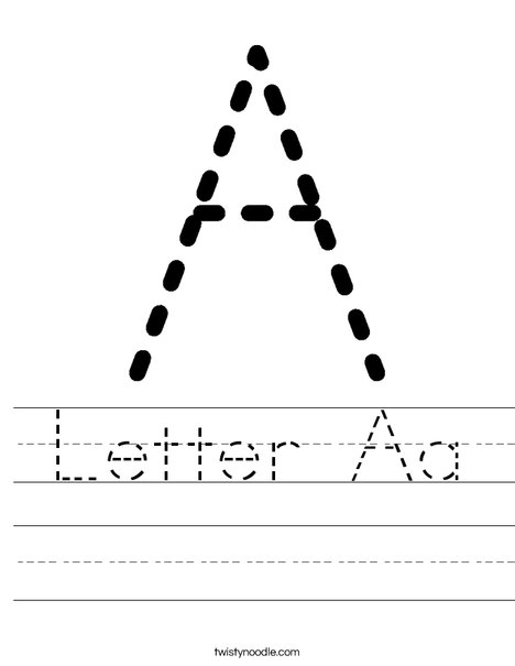 Tracing Letter A Worksheet