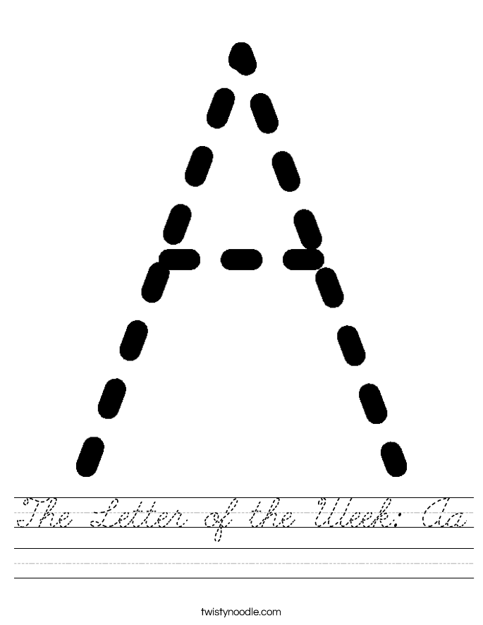 The Letter of the Week: Aa Worksheet