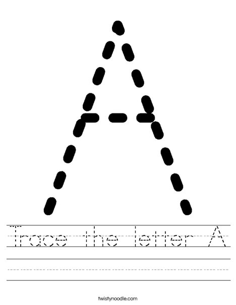 Tracing Letter A Worksheet